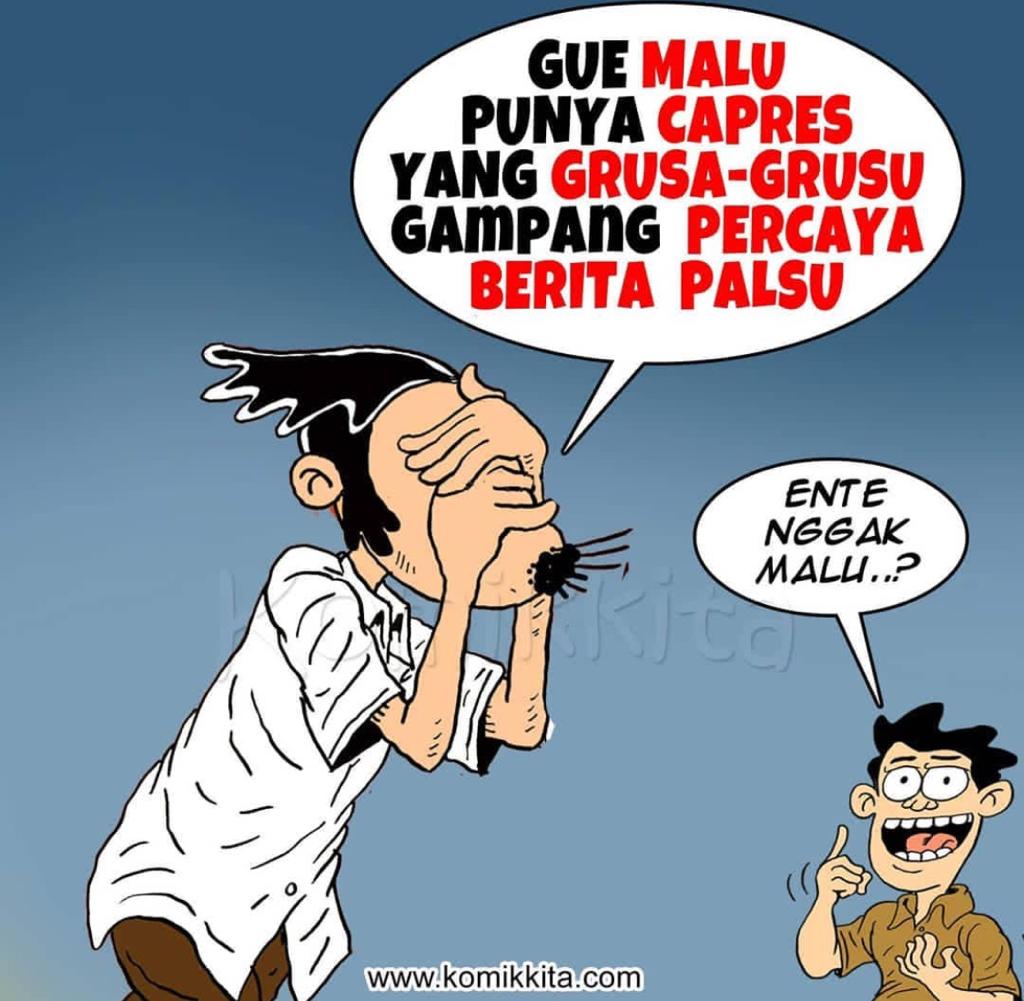 Capres Prabowo Sandiaga Grusa Grusu gampang percaya Berita bohong